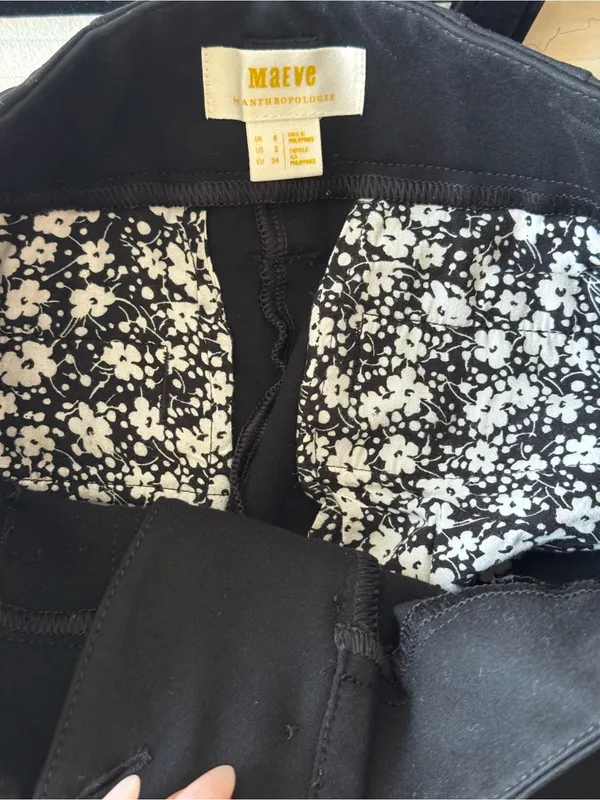 Anthropologie Maeve The Naomi Ponte Wide-Leg Flare Pants Black 2 - Image 8