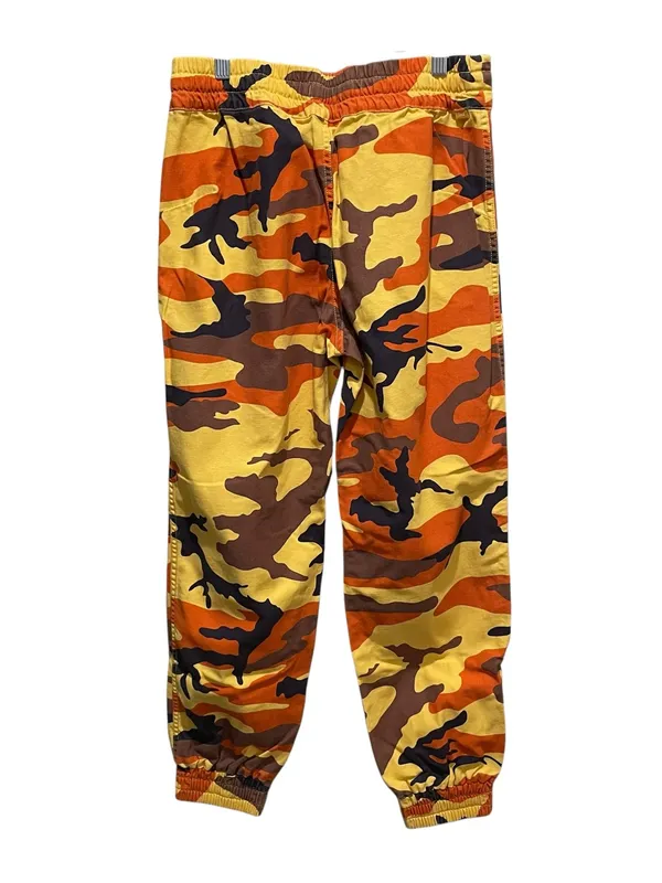 TNA Aritzia Camo Jogger Pants Orange Yellow Brown Drawstring Cotton Size Medium - Image 7