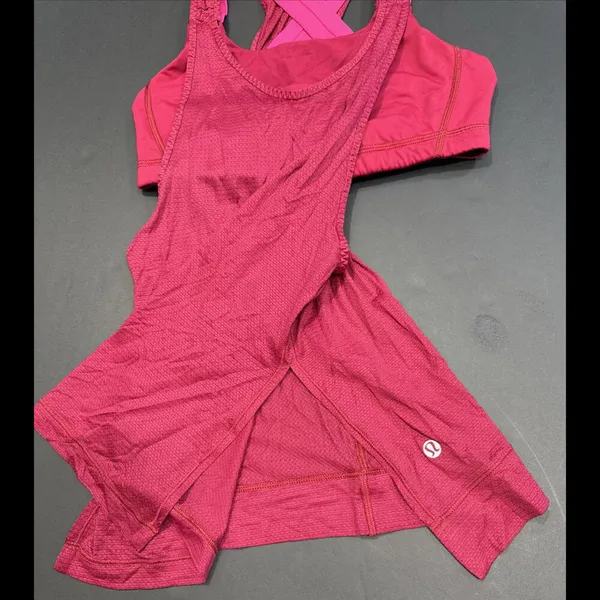 Lululemon Tank Top Bra Red Pink Luxury Designer Athletic Lounge Preppy 6‎ - Image 9