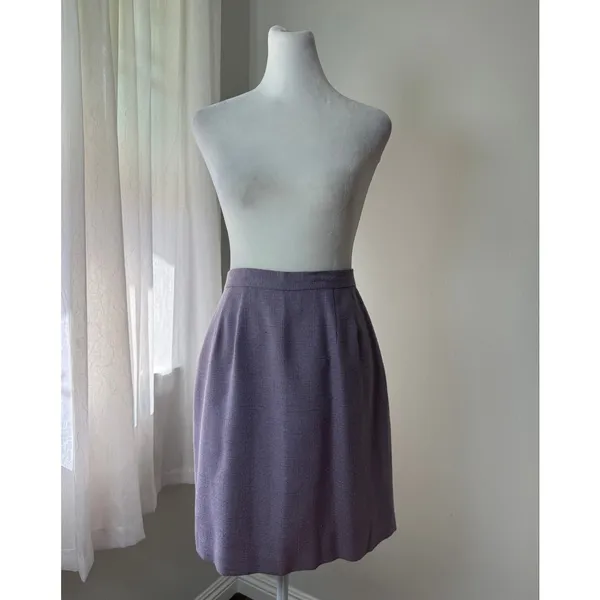Vintage Y2K Donna Ricco Petite Light Purple Knee Length Skirt - Image 2