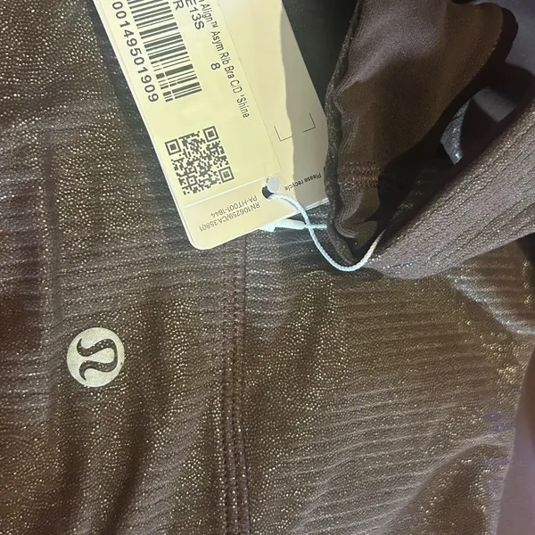 Lululemon Align Asymmetrical Rib Bra C/D *Shine in Espresso Size 8 NWT - Image 7