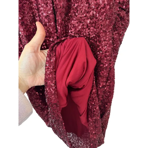 Abound‎ Ruby Red Sequin Dress Size Large Sleeveless Cocktail Party NEW - Image 5