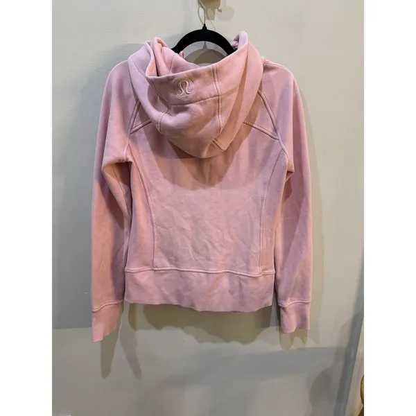 Lululemon Scuba Full Zip Hoodie Pink Size 6 Sweatshirt Athlesiure Performance - Image 3