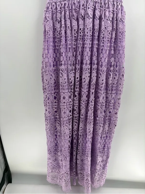 The clothing company purple v-neck lace bohemian maxi dress size large NWT - Image 5