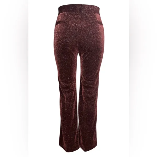 H&M Shimmering Brown Flare Pants - Image 5