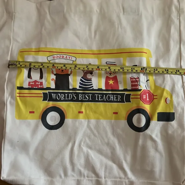NWT - Handcrafted reusable shopping bag World's Best Teacher Tote Bag - Image 7