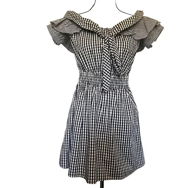 Her Entire Name Says Grace Gingham Dress Sz S Ruffle Cottage Coquette Prairie - Image 2