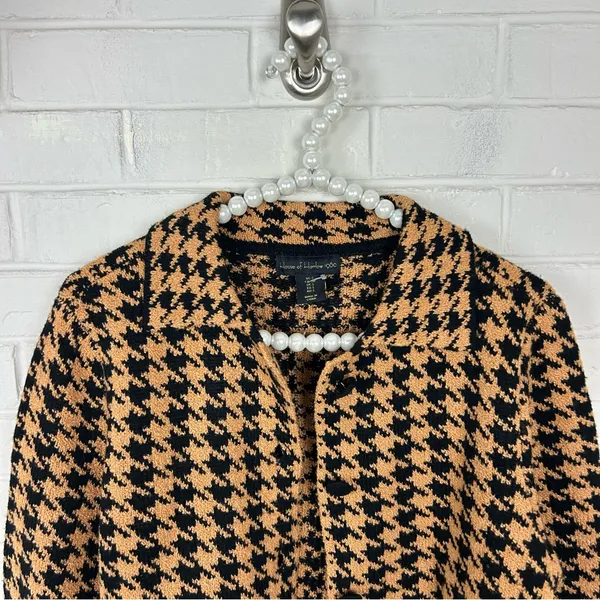 House Of Harlow Houndstooth Knit Cropped Jacket Size S - Image 3