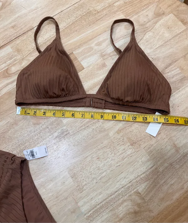 Aerie Swim XL Ribbed Top& Shine Crossover High Cut Cheeky Bikini - Image 6