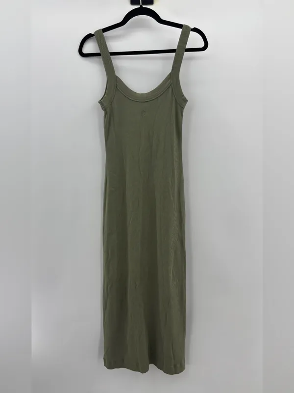 By Malene Birger Lio Ribbed Midi Dress Green Size XS - Image 4