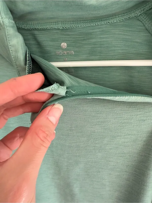Apana Mint Green Quarter Zip Pullover Thumbhole Active Top‎ Women’s M - Image 8