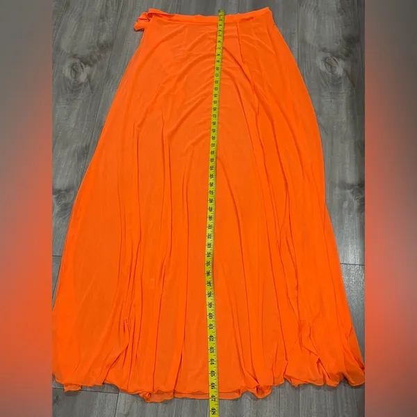 Elegant Orange Strapless Maxi Dress Size XL - Image 3
