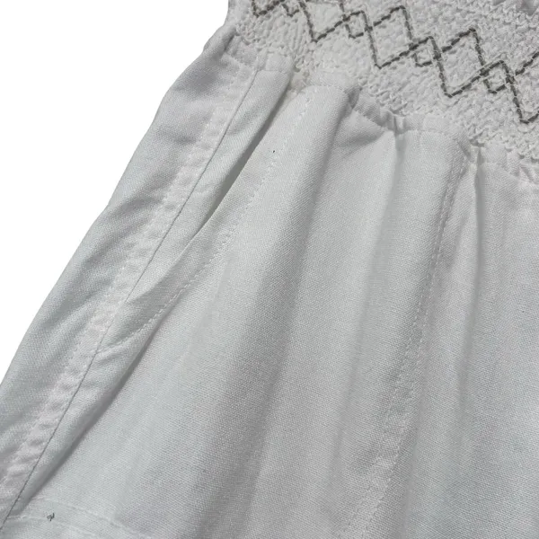 April Kiss Linen Pants Beach Summer Boho NWT High Waist Wide Leg SZ LG White - Image 9