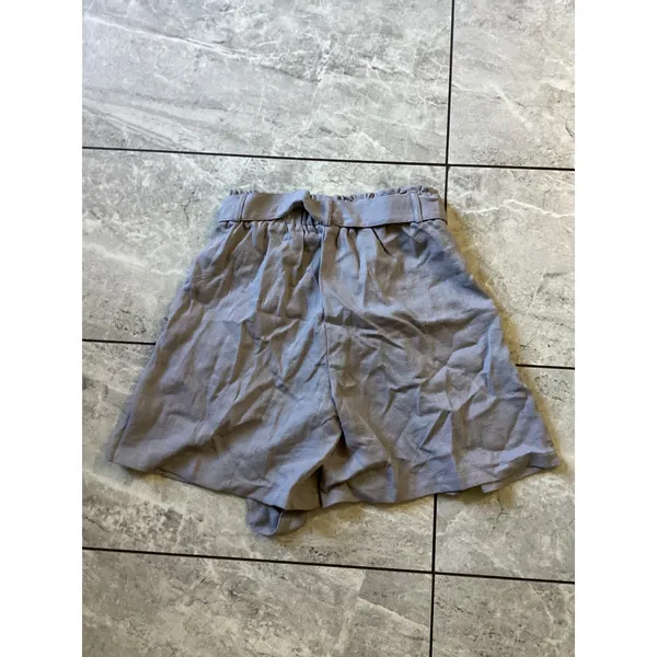 Halara NWOT Light Gray Linen-Feel Paperbag Waist Shorts with Tie Belt Small - Image 6