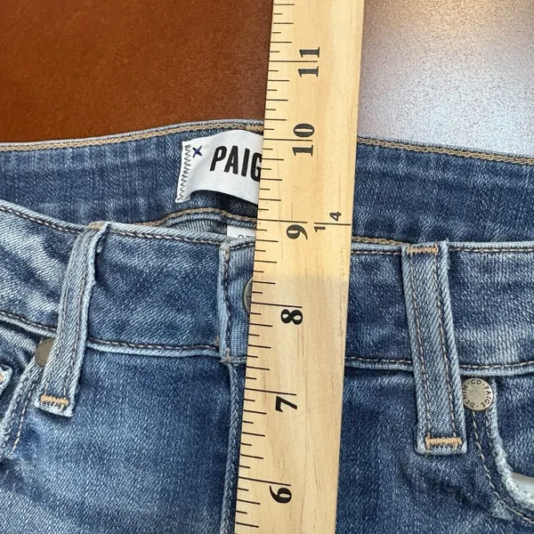 Paige Jeans Womens 27 Blue Hoxton Ankle Skinny Mid Rise Raw‎ Hem Stretch Denim - Image 8