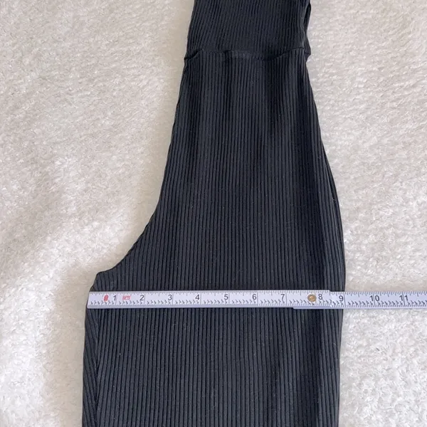 Reformation Ribbed Knit‎ Wide-Leg Jumpsuit Black XS - Image 6