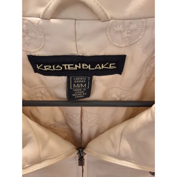 Kristen Blake Women's M Ivory Full-Zip Quilted Lined Jacket Trench Coat - Image 2