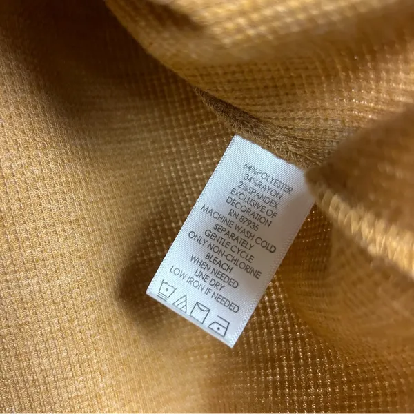 LOGO Lori Goldstein Waffle Knit Crotchet Trim Top Size XS - Image 8