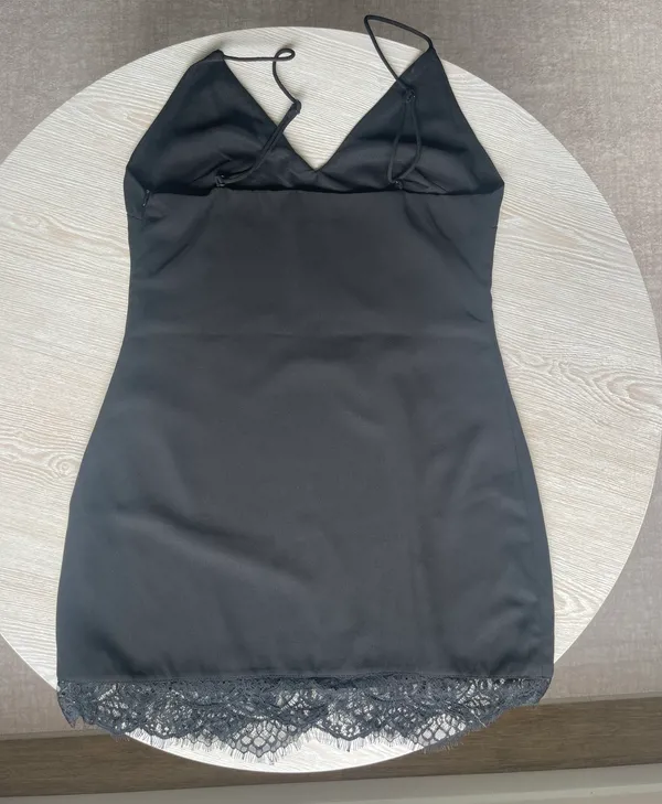 superdown Gigi Lace Hem Dress in Black - Image 4