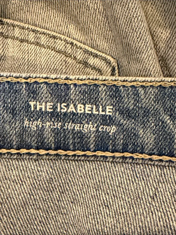 AG Isabelle High Rise Straight Crop Jeans Size 28 Light Wash Distressed Denim - Image 3