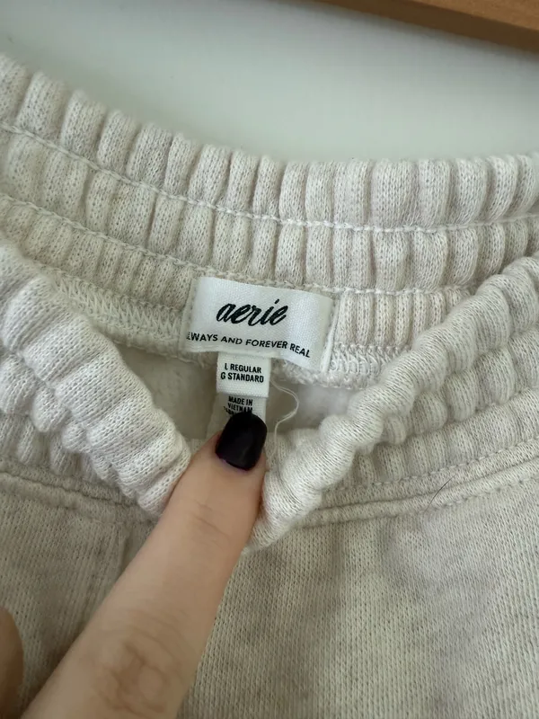 Aerie Cream Waffle Sweatpants - Image 2