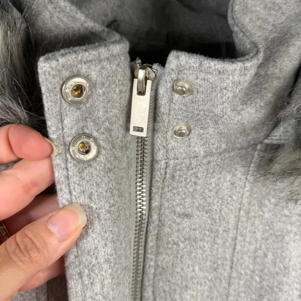 Coffee Shop NY Jacket Women's 2X Gray Full Zip Faux Fur Lined Hood Pockets NWOT - Image 3