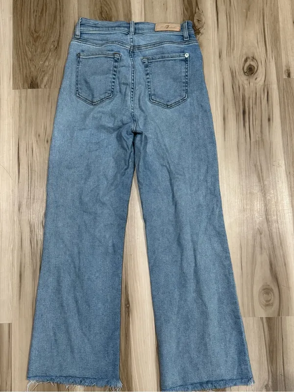 7 For All Mankind Vintage Luxe Cropped Alexa Raw Hem Jeans Women’s 25 - Image 3