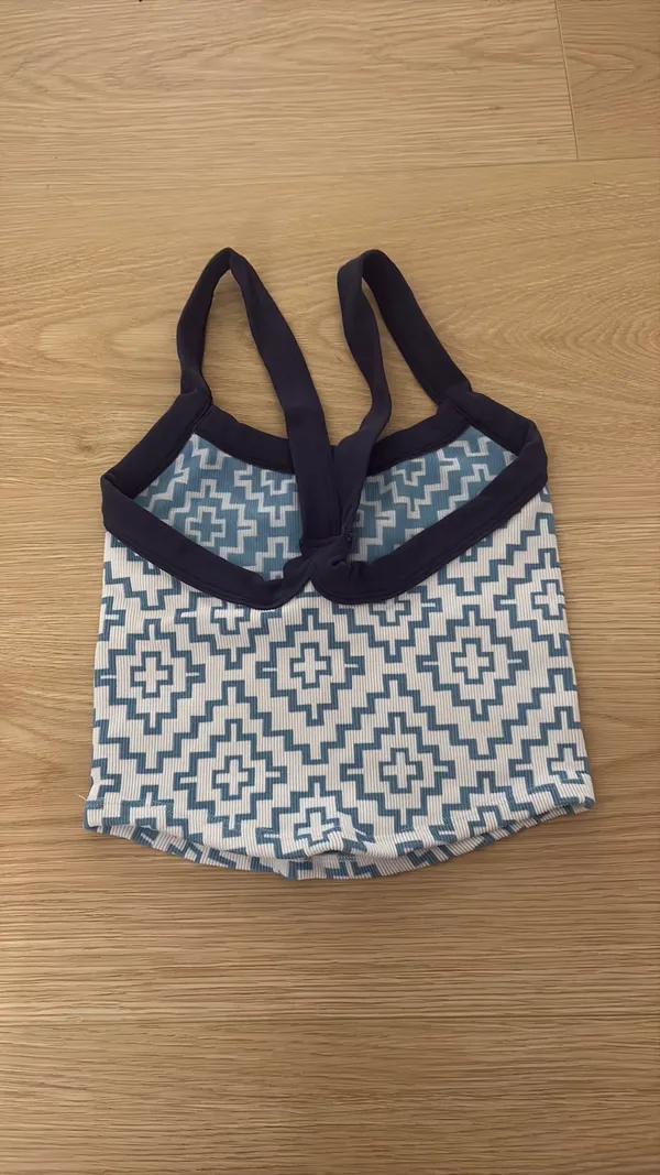 Free People All Clear Cami cool design blue white and navy - Image 4