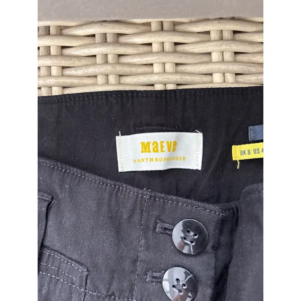 Maeve by Anthropologie The‎ Naomi Linen Blend Wide Leg Flare Pants Size 4 boho - Image 6