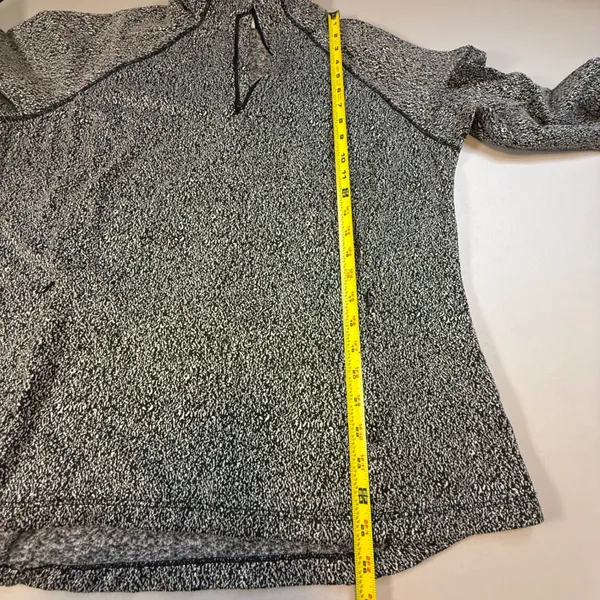 Avia Womens Quarter Zip Pullover Space Dye Marled Active Top Black White XL - Image 9