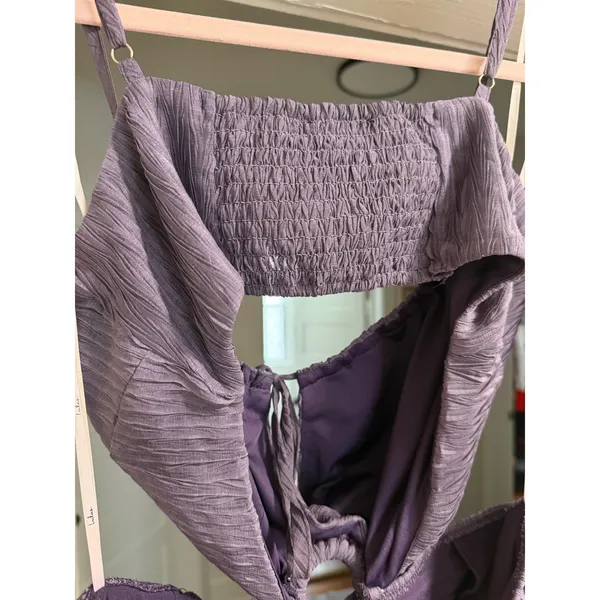 Lulus Dusty Purple Plisse‎ O-Ring Cutout Maxi Dress Womens Medium Smocked Back - Image 11