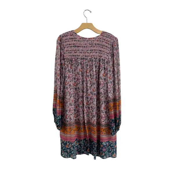 Johnny Was Maha Boho Mini Dress Embroidered Long Sleeve‎ Sz M Flowy - Image 3
