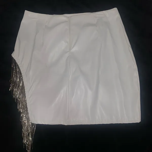 Windsor White Mini Skirt with Fringe - Image 9