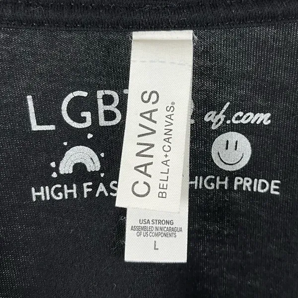 Canvas LGBTQ AF Large Let It Snow LeTITSnow Graphic Shirt Winter Snowflake - Image 4