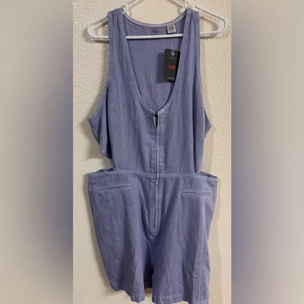 LEVI’S Rydon Cutout Romper in Dusty Persian Violet NWT - Image 3