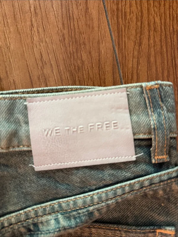 Free People Illusions Patchwork Barrel Jeans- size 25 - Image 11