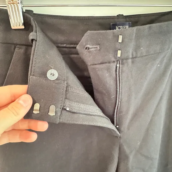 J.Crew Remy Pant Black Wide Leg Cropped Trouser Cotton Blend Womens 4 - Image 4