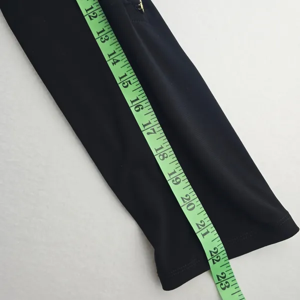 Anne Klein Midi Dress Gold Zip Front Pockets Long‎ Sleeve Black Size 8 - Image 10