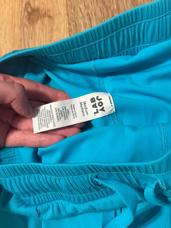 JoyLab Flowy Athletic Running Shorts Turquoise Blue High Slit - Image 2