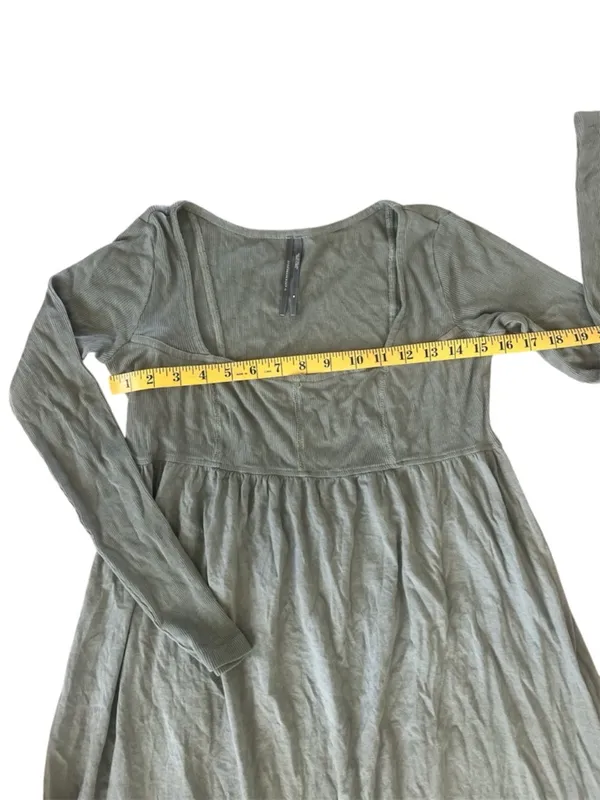 Anthropologie Olive Green Long Sleeve Tiered Maxi Dress - Image 7