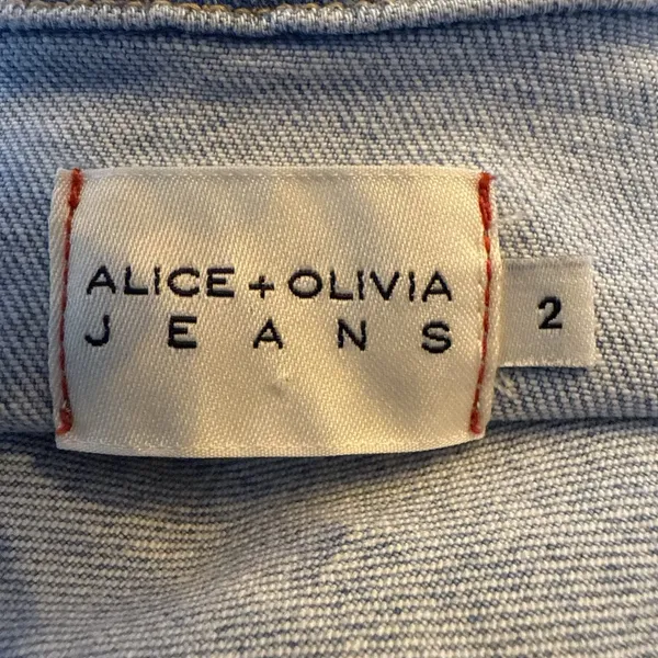 Alice + Olivia Jeans Blue Denim‎ Mini Dress Size 2 Zipper Front Pockets Belted - Image 12