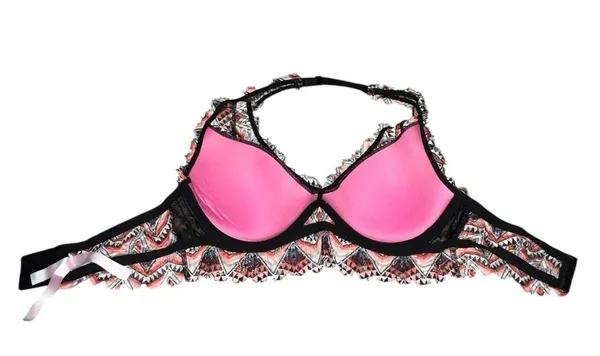 PINK Victoria’s Secret Multi Aztec Lightly Lined Lace Bralette Bra size Medium - Image 4