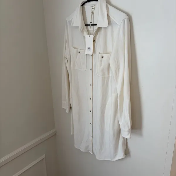 NWT Dylan Pocket Shirt Dress White S Outdoor Fall Vibe Cottage Soft MSRP $140 - Image 5