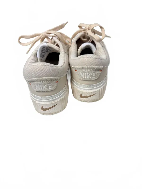 Nike Beige Platform Sneakers with White Swoosh - Size 6.5 - Image 3
