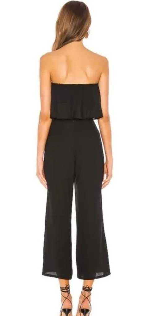 REVOLVE Superdown Brooke 2 Piece Set Black Ruffle Strapless Top & Wide Leg Pants - Image 2