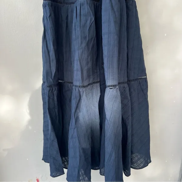 Madewell Tie-Waist Tiered Midi Dress in Windowpane - Image 6