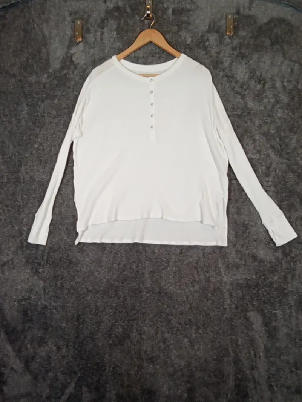 Offline By Aerie Wow Waffle Henley T Shirt Long Sleeve Thumbholes Womens S/P - Image 3