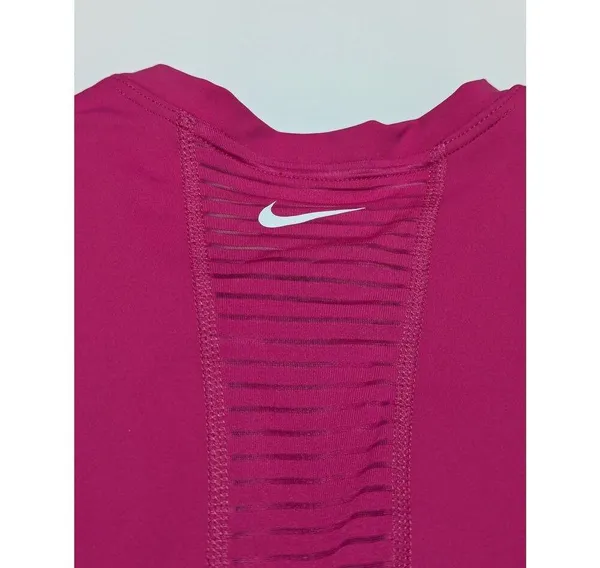Nike Pro Dri FIT Cropped Tank Top Hot Pink Womens X-Large High Neck Sports Bra - Image 4