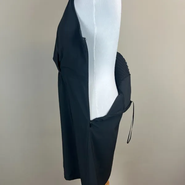 Athleta Halter Dress Womens 8 Black Athletic Go Anywhere Sundress Smocked Padded - Image 10