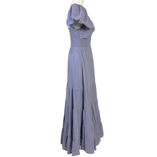 Free People Dainty Ethereal Sundrenched Short Sleeve Maxi Size Medium Plum Dust - Image 12